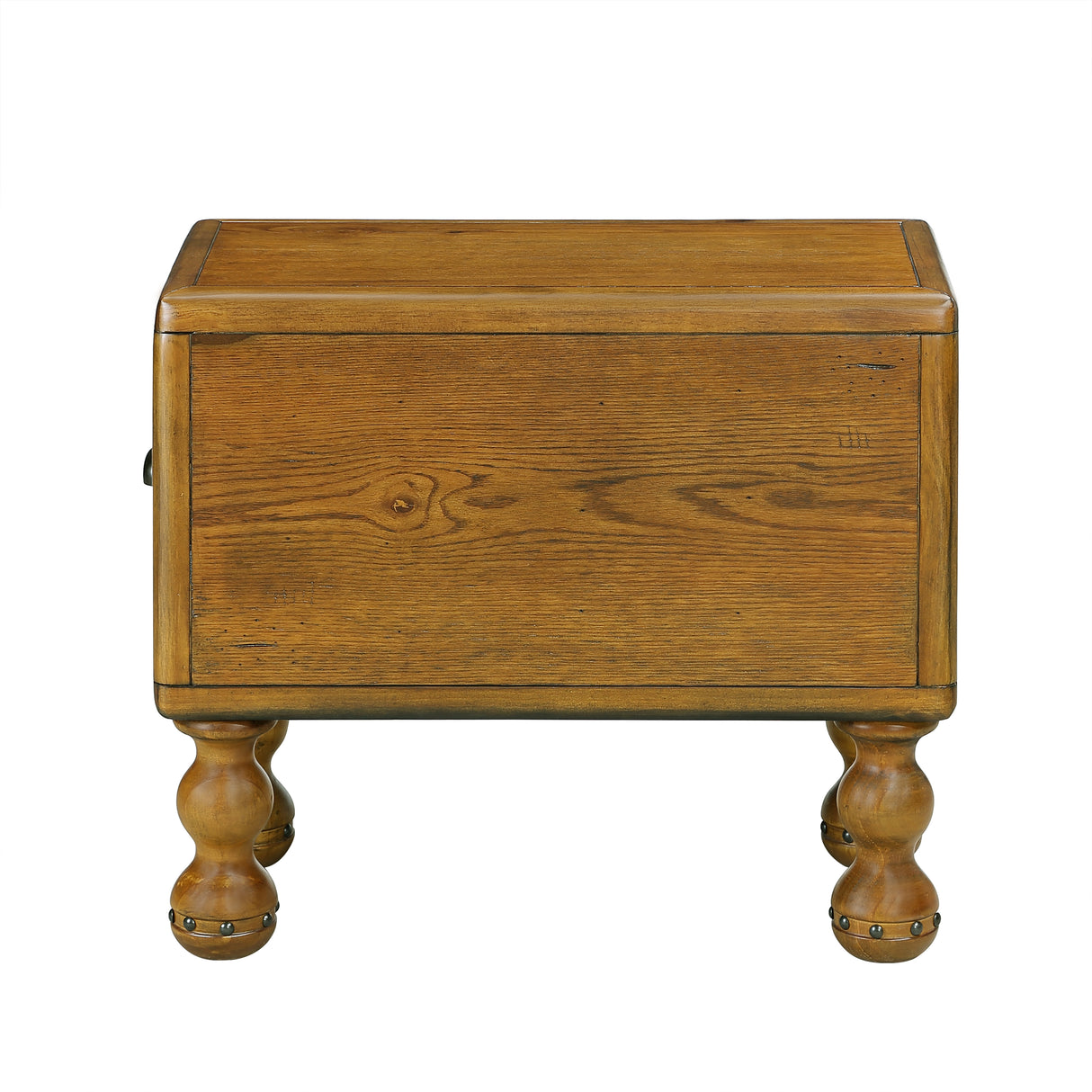 Solid wood end table, rectangular 23.6 inch narrow edge table with drawers, vintage bedside table， Antique Brown - V.I.P Digital Presence