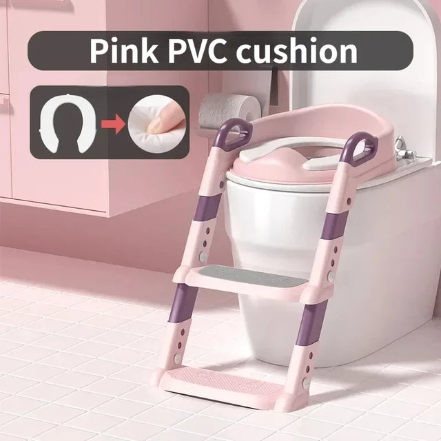 Stair Style Children's Toilet Boy and Girl Baby Toilet Folding Rack Step Stool Child Step Toilet Seat Ring Baby Potty Toilets - V.I.P Digital Presence