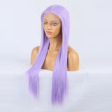 Wig Natural Transition Wig Light Purple Chemical Fiber Front Lace Long Straight Hair Matte High Temperature Silk Headgear - V.I.P Digital Presence