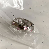 Dopamine love colored zircon diamond ring female niche index finger high-end fashion personality open ring - V.I.P Digital Presence