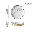Dumpling plate sushi plate round square plate with soy sauce and vinegar partitioned snack plate ceramic plate for home use - V.I.P Digital Presence
