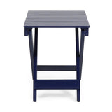 Outdoor Folding Wooden Side Table, Navy Blue, 15"D x 22.75"W x 18.25"H - V.I.P Digital Presence