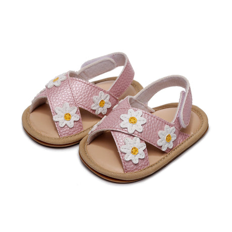 Cross strap small flower children's and girls' sandals, baby and baby comfortable walking shoes - V.I.P Digital Presence