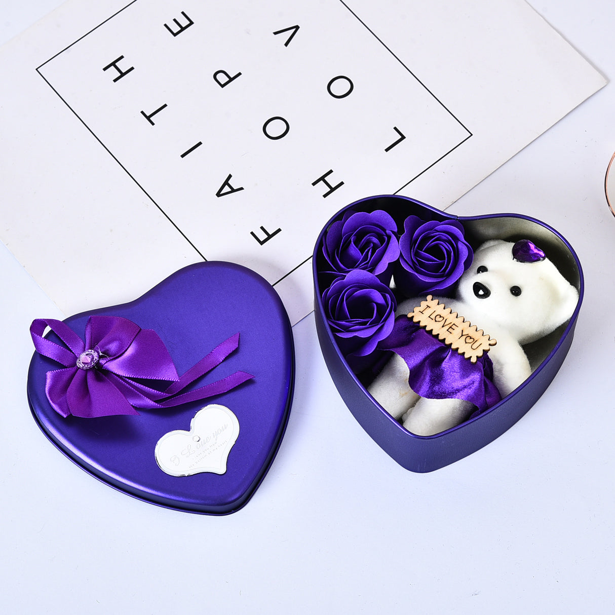 Valentines Day Gift Soap Flower Gift Rose Box Bears Bouquet Wedding Decoration Gift Festival Heart-shaped Box - V.I.P Digital Presence