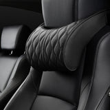 Memory Foam Car Headrest Pillow Leather Embroidered Seat Supports Sets Back Cushion Adjustment Auto Neck Rest Lumbar Pillows - V.I.P Digital Presence