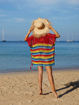 Cutout Striped Cover-Up with Tassel - V.I.P Digital Presence