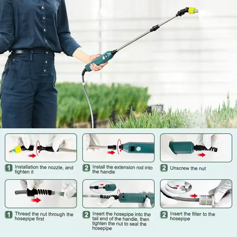 2400mAh Portable Electric Sprayer. 3 Nozzles, High - Pressure, for Garden Plant Watering - V.I.P Digital Presence