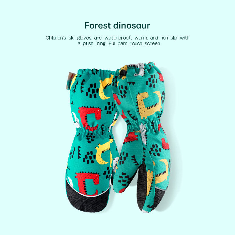 Winter children skiing gloves cycling waterproof windproof cashmere thick warm gloves children - V.I.P Digital Presence