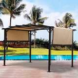 12 x 9 Ft Outdoor Pergola Patio Gazebo,Retractable Shade Canopy,Steel Frame Grape Gazebo,Sunshelter Pergola for Gardens - V.I.P Digital Presence