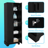 Storage Cabinet with Two Doors for Bathroom, Office, Adjustable Shelf, MDF Board, Black - V.I.P Digital Presence