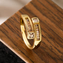 European and American luxury high-end ring for women, niche geometric opening ring, new - V.I.P Digital Presence