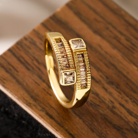 European and American luxury high-end ring for women, niche geometric opening ring, new - V.I.P Digital Presence