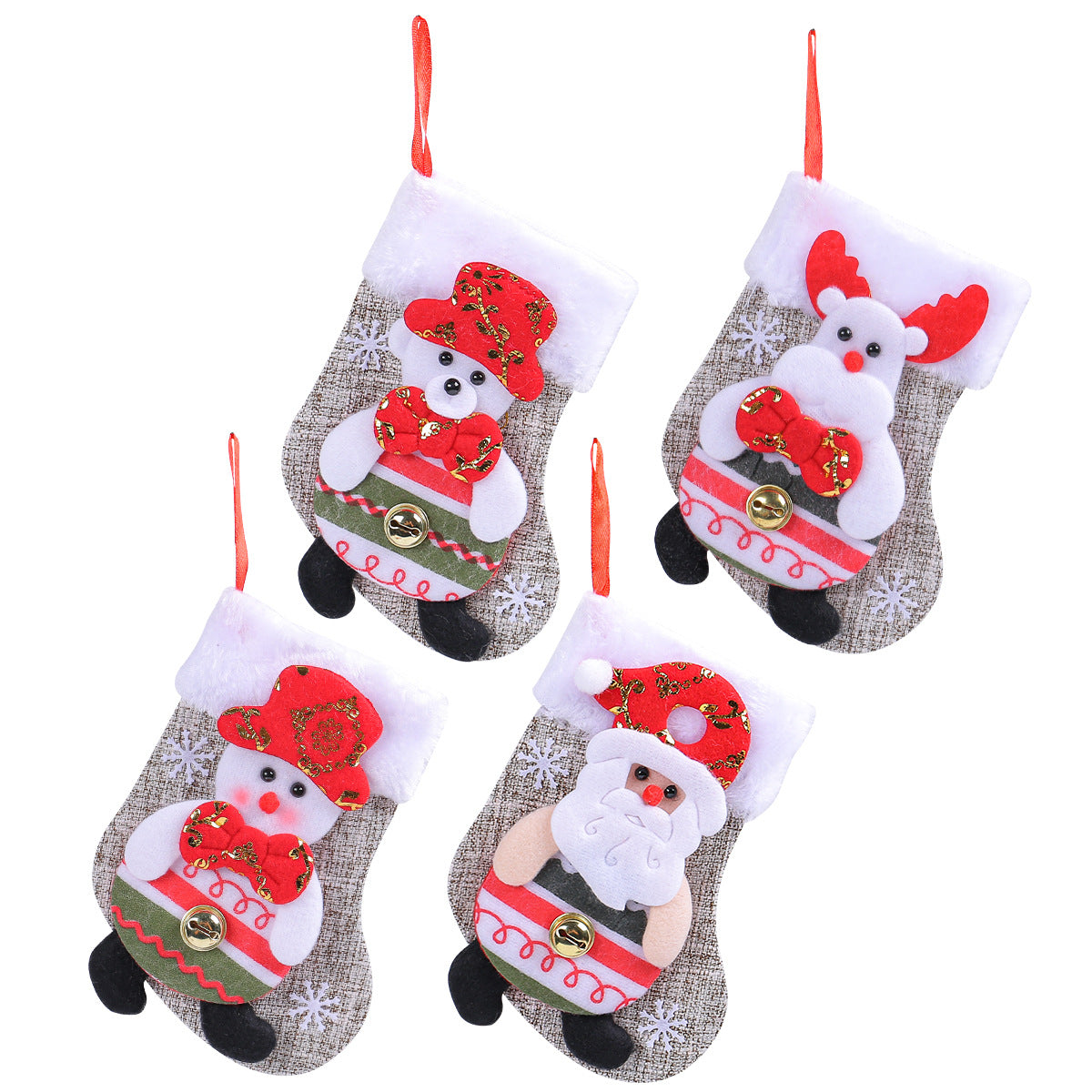 Christmas Doll Socks Cartoon Plush Christmas Socks Christmas Tree Pendant Santa Claus Snowman Candy Gift Bag - V.I.P Digital Presence