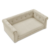 Elegant Rectangle Pet Bed for Medium and Large Dogs, Durable Elevated Dog Sofa Bed, Comfortable Dog Couch Beige - V.I.P Digital Presence
