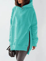 Slit Pocketed Raglan Sleeve Hoodie - V.I.P Digital Presence