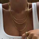 18K Gold-Plated Titanium Steel Three-Layered Necklace - V.I.P Digital Presence