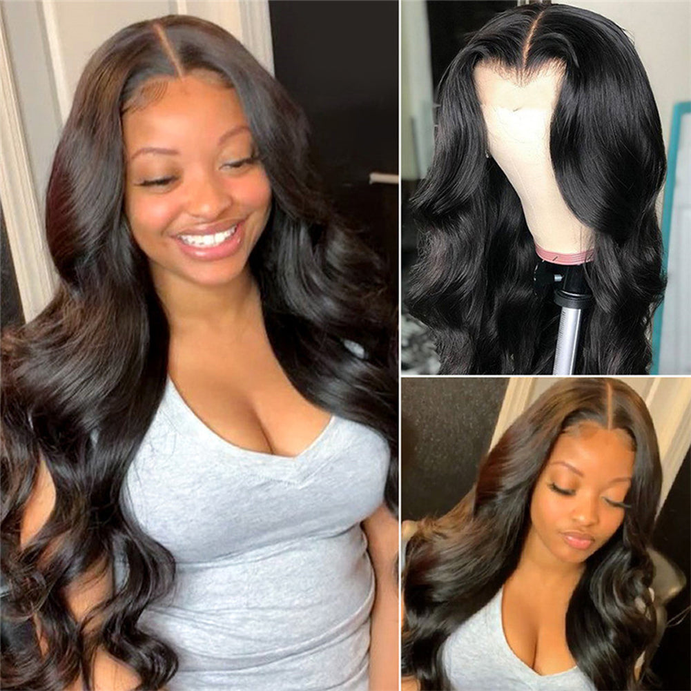 Brown Black Deep Wave Long Hair With Bangs Synthetic Wigs For Women Christmas Heat Resistant Thick Wig Gift - V.I.P Digital Presence