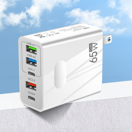 3.1A standard 65W fast charging mobile phone charger type-c PD+3USB multi port travel charging head - V.I.P Digital Presence