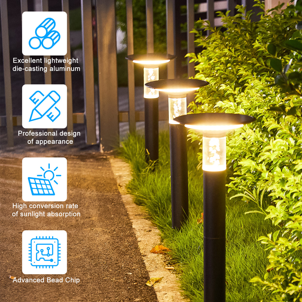 Solar Lawn Light With Dimmable LED - V.I.P Digital Presence