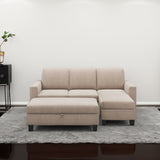 [New]81" Reversible Sectional Couch with Storage Chaise L-Shaped Sofa for Apartment Sectional Set Warm Grey