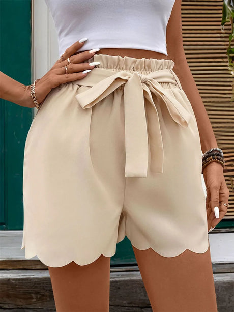 Perfee Frill Tied Shorts with Pockets - V.I.P Digital Presence