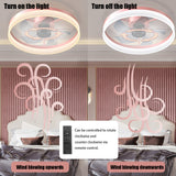 Ceiling Fans with Lights Dimmable LED Embedded installation of thin modern ceiling fans(Pink) - V.I.P Digital Presence