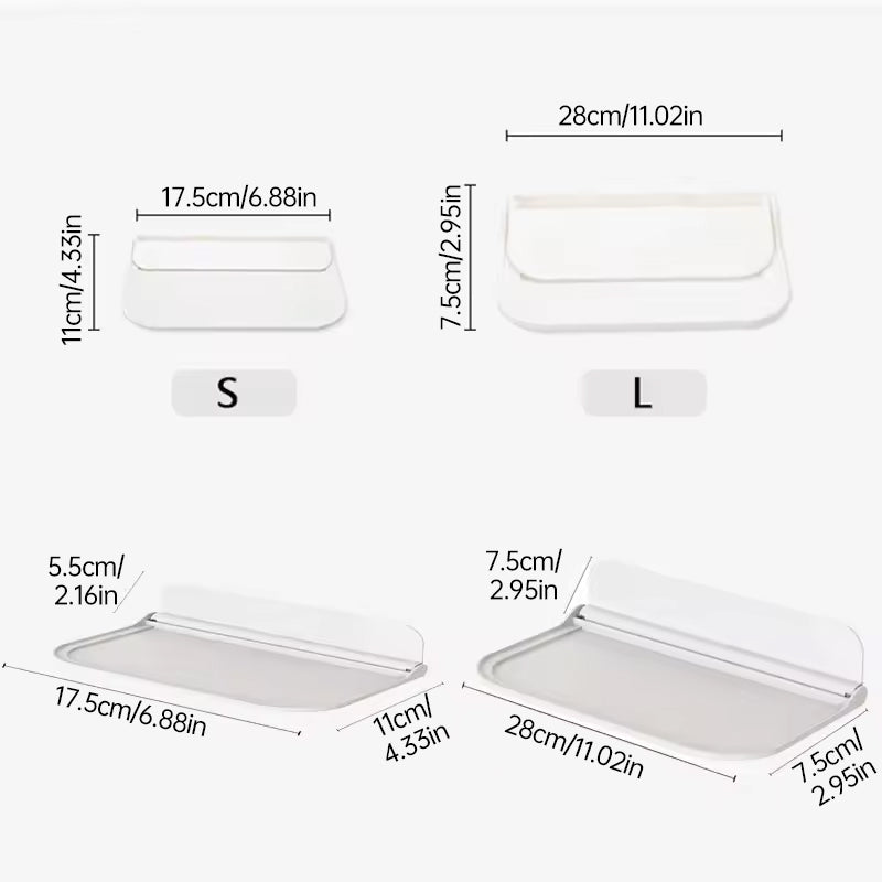 New Foldable Punch - Free Wall - mounted Plastic Floating Shelf for Bathroom and Toilet, Ideal for Towel and Clothes Storage - V.I.P Digital Presence