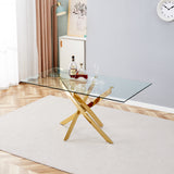 BL-16080-CLEAR GLASS-GOLD TABLE CLEAR GLASS TOP - V.I.P Digital Presence