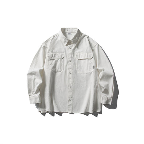 Pocket casual workwear shirt men's loose long sleeved shirt - V.I.P Digital Presence