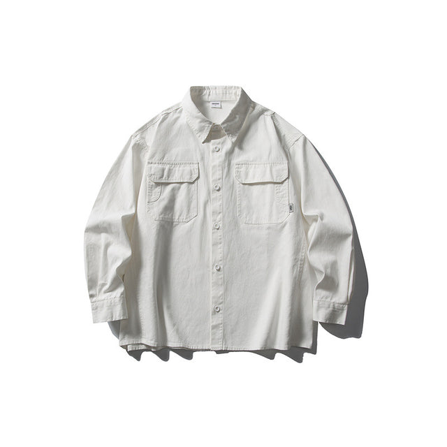 Pocket casual workwear shirt men's loose long sleeved shirt - V.I.P Digital Presence