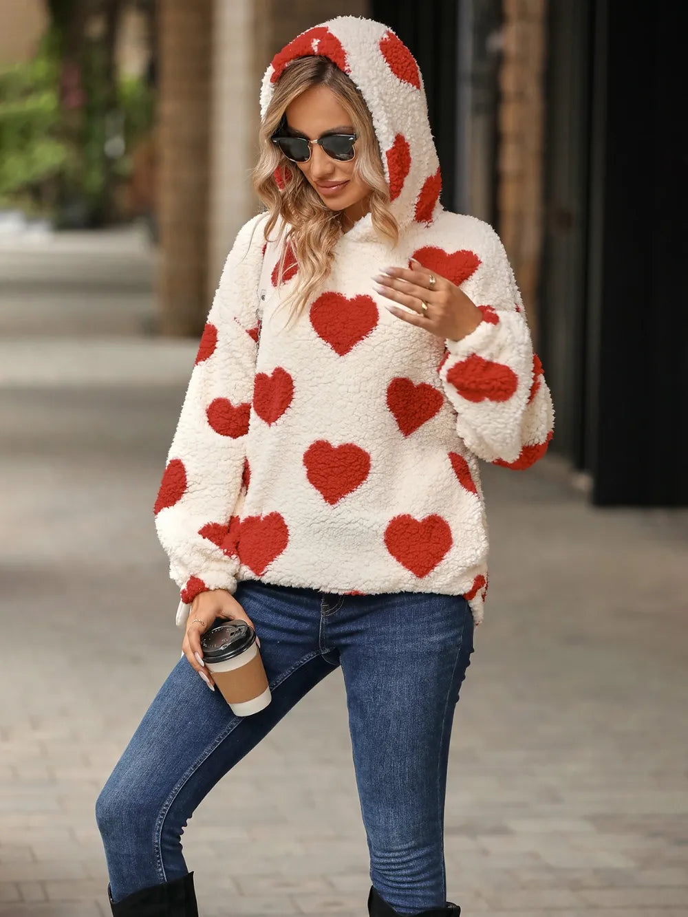Heart Pocketed Dropped Shoulder Hoodie - V.I.P Digital Presence