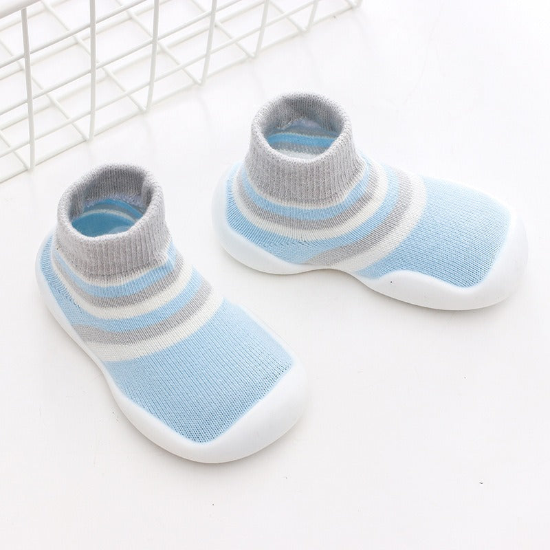 Autumn and Winter Baby Socks Silicone Anti slip Bottom Floor Socks Children's Shoes and Socks Cartoon Rainbow Strips Indoor Walking Shoes and Socks - V.I.P Digital Presence
