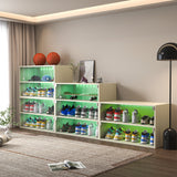 Off white LED light shoe box three layers with glass doors - V.I.P Digital Presence