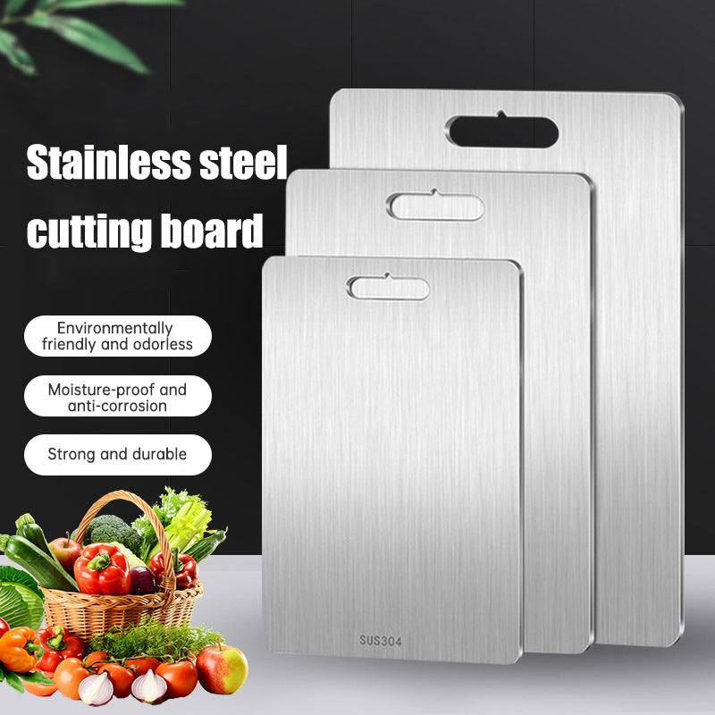 304 Stainless Steel Panel and Chopping Board Kitchen Household Thickened Double Sided Cutting Board Block Kneading Dough Board - V.I.P Digital Presence
