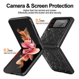 Funda para teléfono Galaxy Samsung Z Flip3 con bisagra Violent Bear, funda protectora Flip3 de cuero liso y plegable.