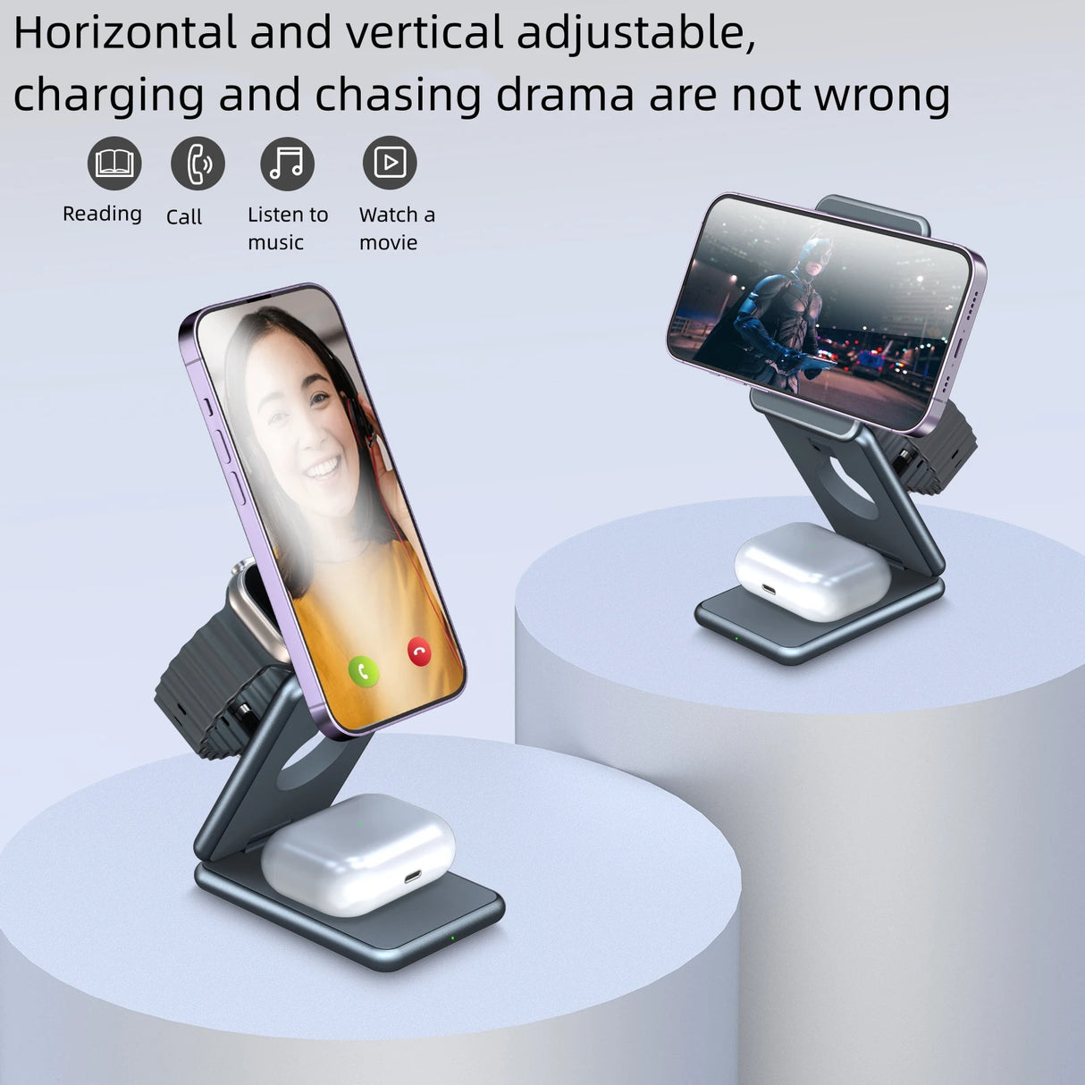 Alloy folding Magsafe15W magnetic wireless fast charging mobile phone earphone watch three-in-one folding wireless  charger - V.I.P Digital Presence