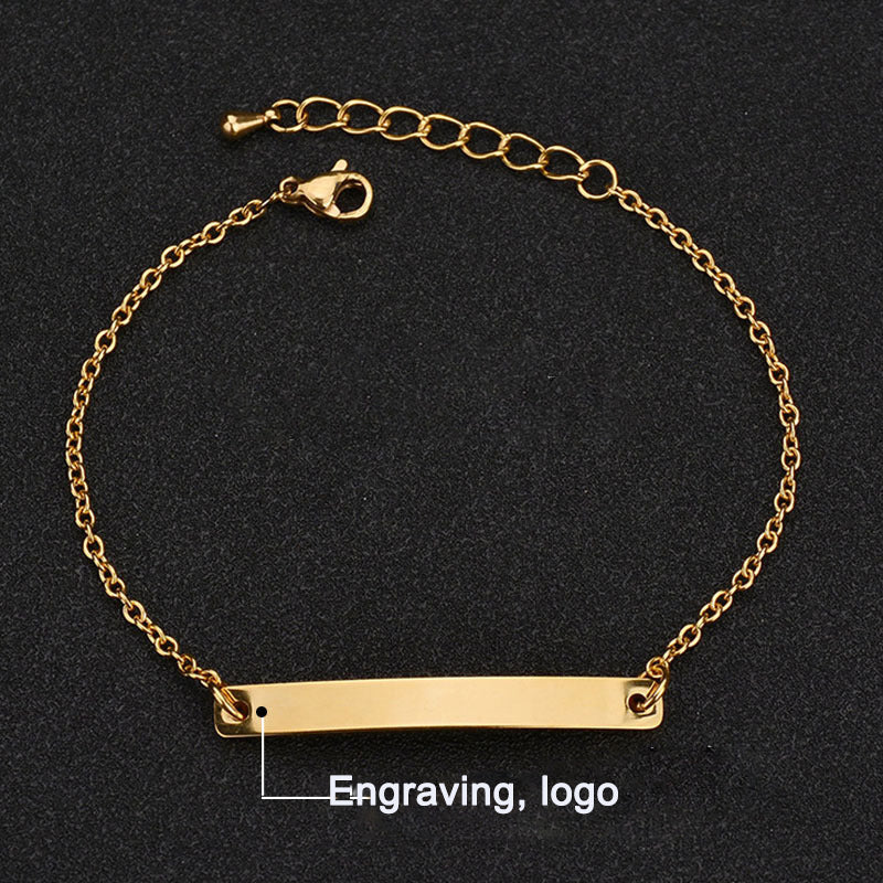 Stainless steel personalized engraved three color curved bracelet simple and personalized women's bracelet - V.I.P Digital Presence