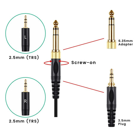 Suitable for HIFIMAN HE400i and He560 dual 2.5mm plug earphones with spring earphone cable upgrade cable - V.I.P Digital Presence