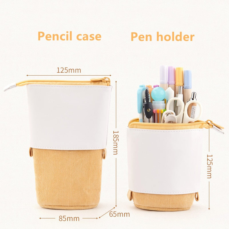 Creative Retractable pencil case school stationery Storage bag Kawaii Solid color Pen case cute pen holder gifts for kid pen bag - V.I.P Digital Presence