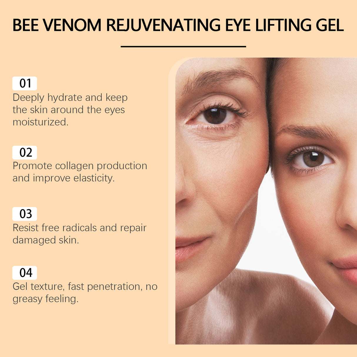 Bee-Venom Eye Firming Gel Improves Eye Bag Moisturizing And Anti-Wrinkle Skin Care Moisturizing Gel - V.I.P Digital Presence