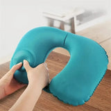 U Shape Neck Cushion Automatic Air Inflatable Pillow Compress Ring For Airplane Car Outdoor Travel - V.I.P Digital Presence