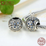 BAMOER 925 Sterling Silver Charms With Blue Crystals Bead Charm fit Bracelets Bangles SCC059 - V.I.P Digital Presence
