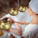 Tibetan brass singing bowl with Sanskrit – handmade meditation instrument for stress relief. - V.I.P Digital Presence