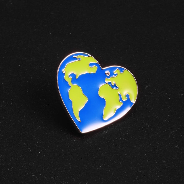 Earth Heart Enamel Pins Protect the Earth Ecology Metal Badge Love Green Earth Brooches Unisex Fashion Jewelry accessories - V.I.P Digital Presence