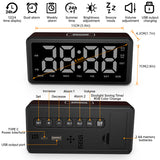 LED Wood-Grain Wooden Clock, RGB Color-Changing Dimming, Daylight Saving Time & Week Display, Desktop Electronic Alarm Clock - V.I.P Digital Presence