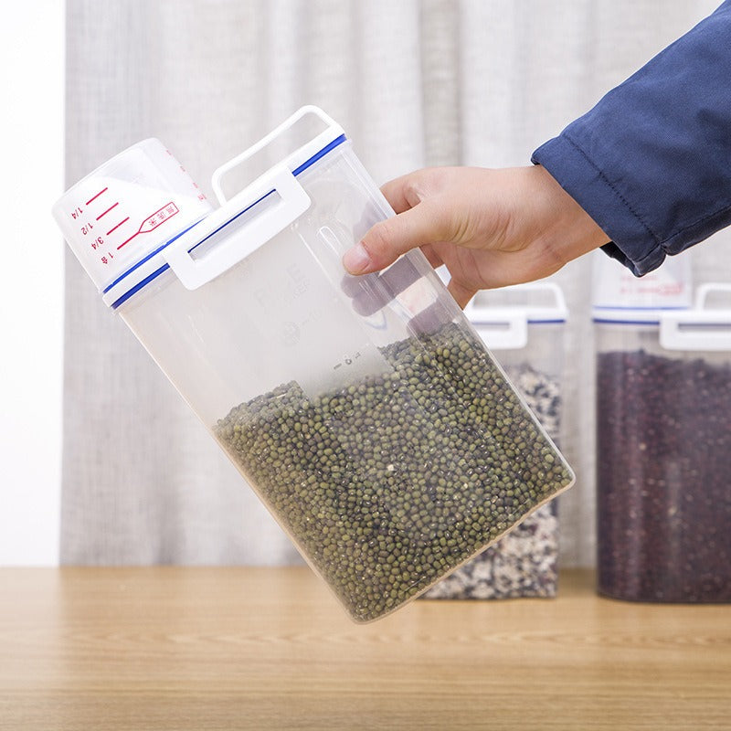 Rice And Cereal Storage Container With Measuring Cup - V.I.P Digital Presence