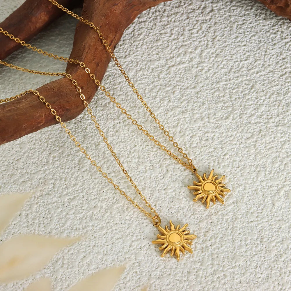 Clavicle chain fashionable and simple small sun pendant titanium steel necklace for women - V.I.P Digital Presence
