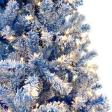 6FT pre ignited hinge chain artificial fir Christmas tree, Christmas tree snowflake flocking person with 750 Christmas branches - V.I.P Digital Presence