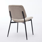 2-piece retro linen chair set with curved wooden backrest, cushioned seat, adjustable metal legs, (Beige Linen) - V.I.P Digital Presence