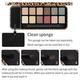 Romantic Beauty Multicolor Leopard Eye Shadow Plate Pearlescent Matte Glitter Powder Eye Shadow With Black Eye Shadow Brush - V.I.P Digital Presence